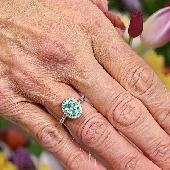 Natural Colombian Emerald Diamond Ring Size 6.5 14k WG 2.98 TCW Certified 218110 - Picture 5 of 17